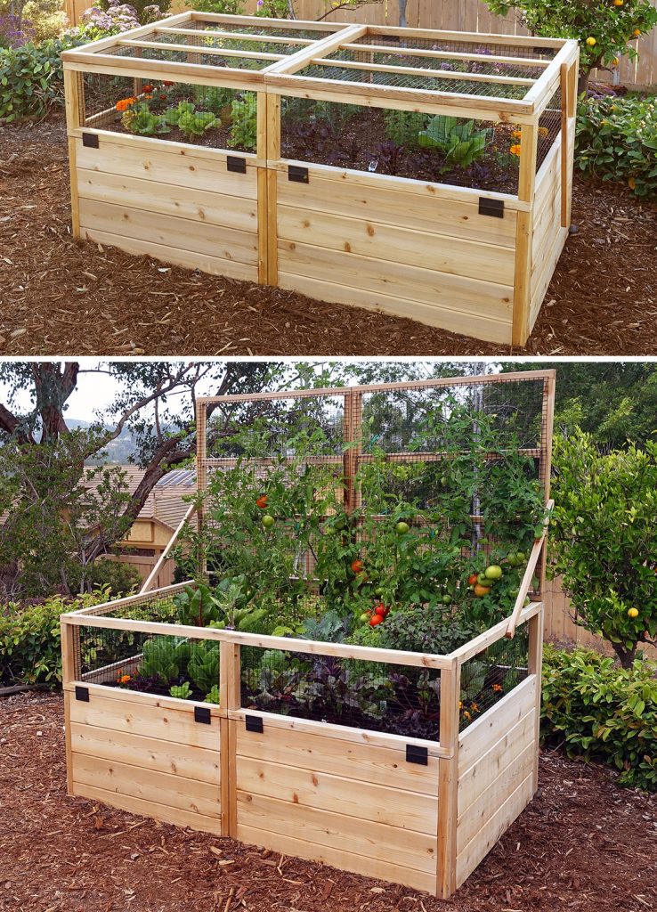 3 X6 Convertible Raised Garden Bed, Raised Garden Bed With Fence