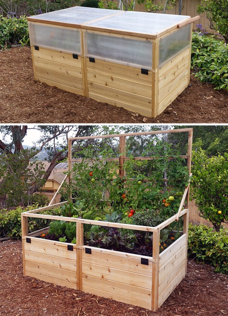 3 X6 Convertible Raised Garden Bed With Removable Greenhouse